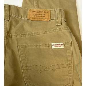 Levi Strauss Signature Slim boy's sz 12 twill/jeans khaki color